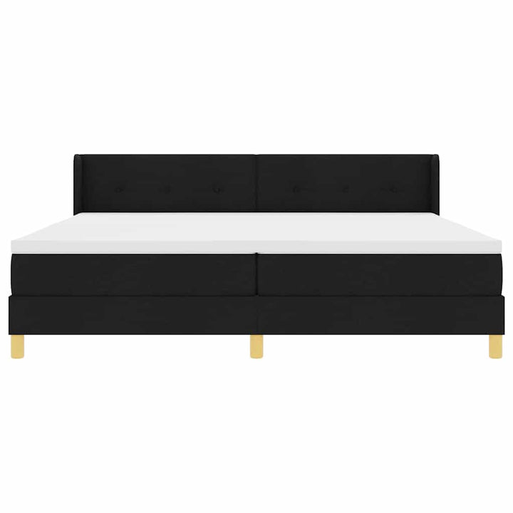 Box spring seng med hovedgærde Sort 200 x 200 cm Stof