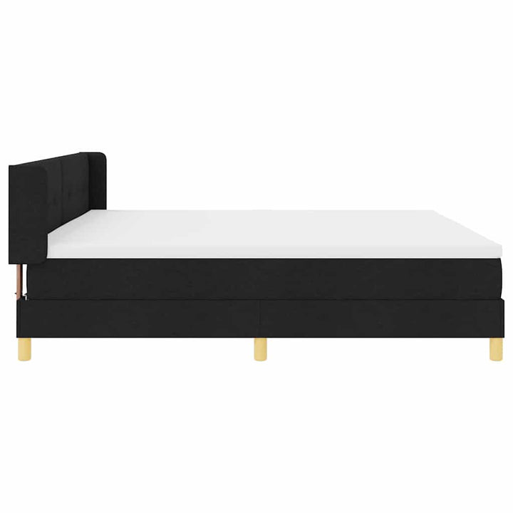 Box spring seng med hovedgærde Sort 200 x 200 cm Stof