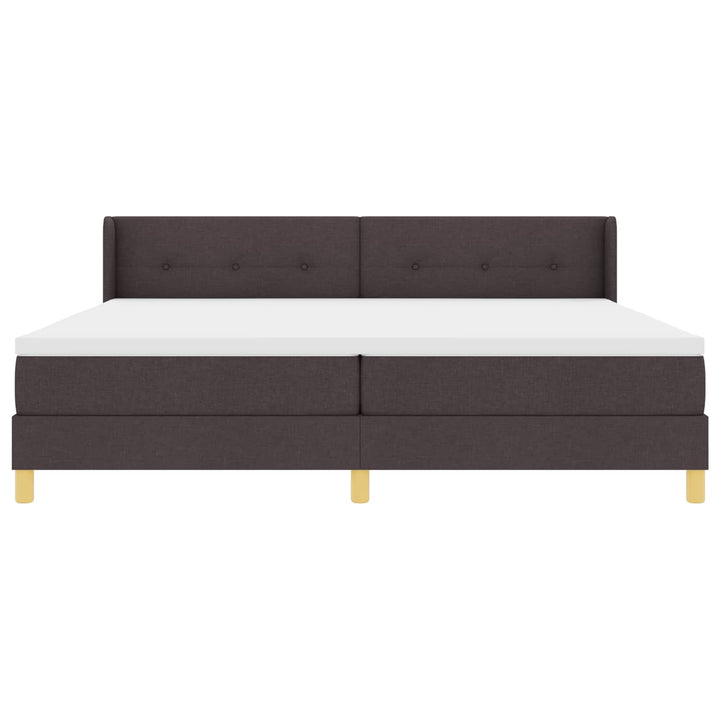 Box spring seng med hovedgærde Mørk Brun 200 x 200 cm Stof