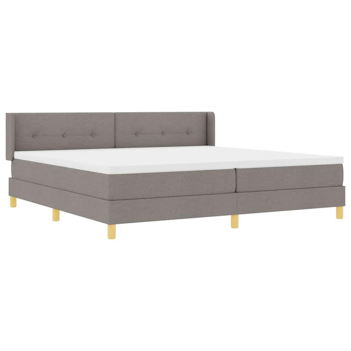 Box spring seng med madras Gråbrun 200 x 200 cm Stof