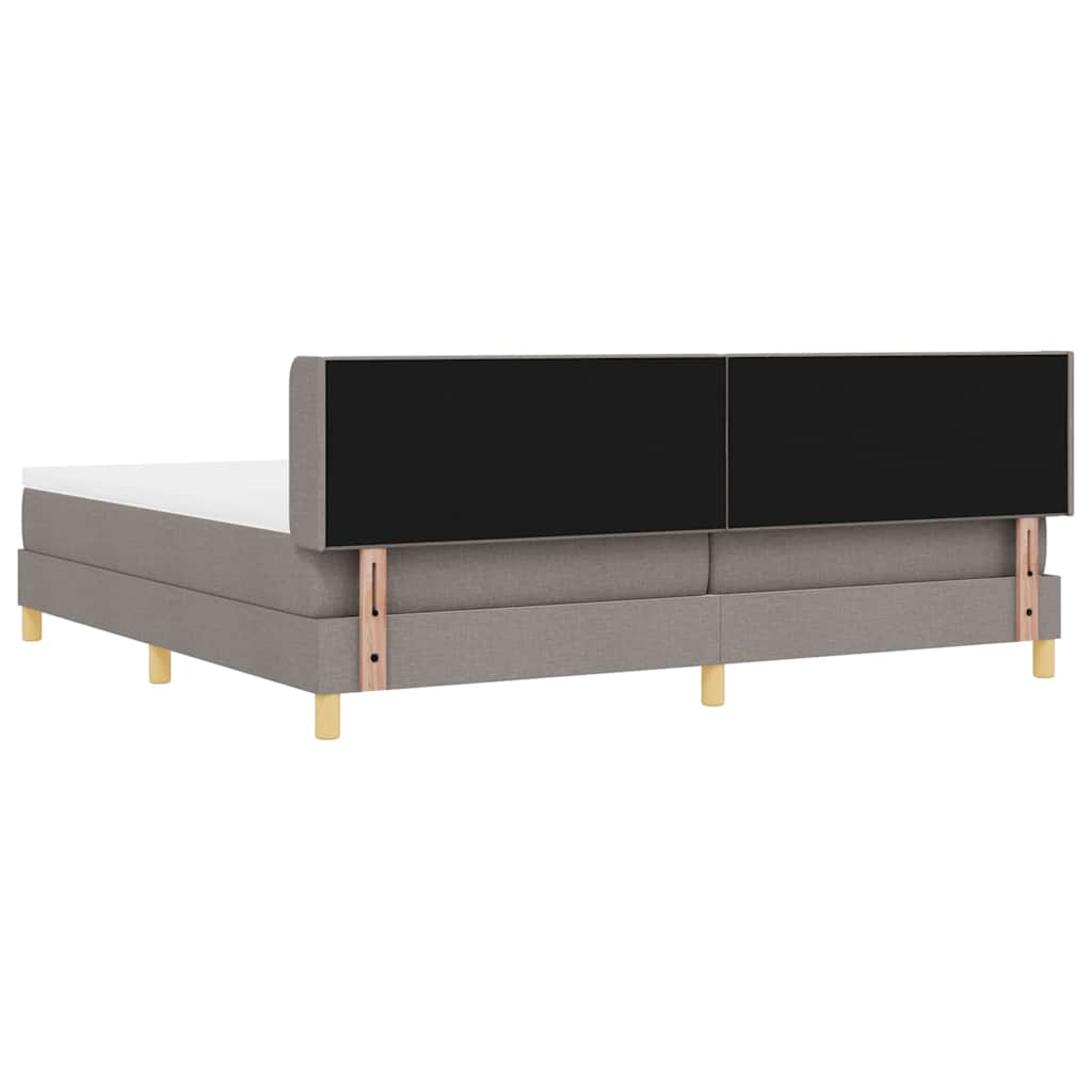 Box spring seng med madras Gråbrun 200 x 200 cm Stof