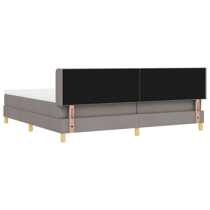 Box spring seng med madras Gråbrun 200 x 200 cm Stof