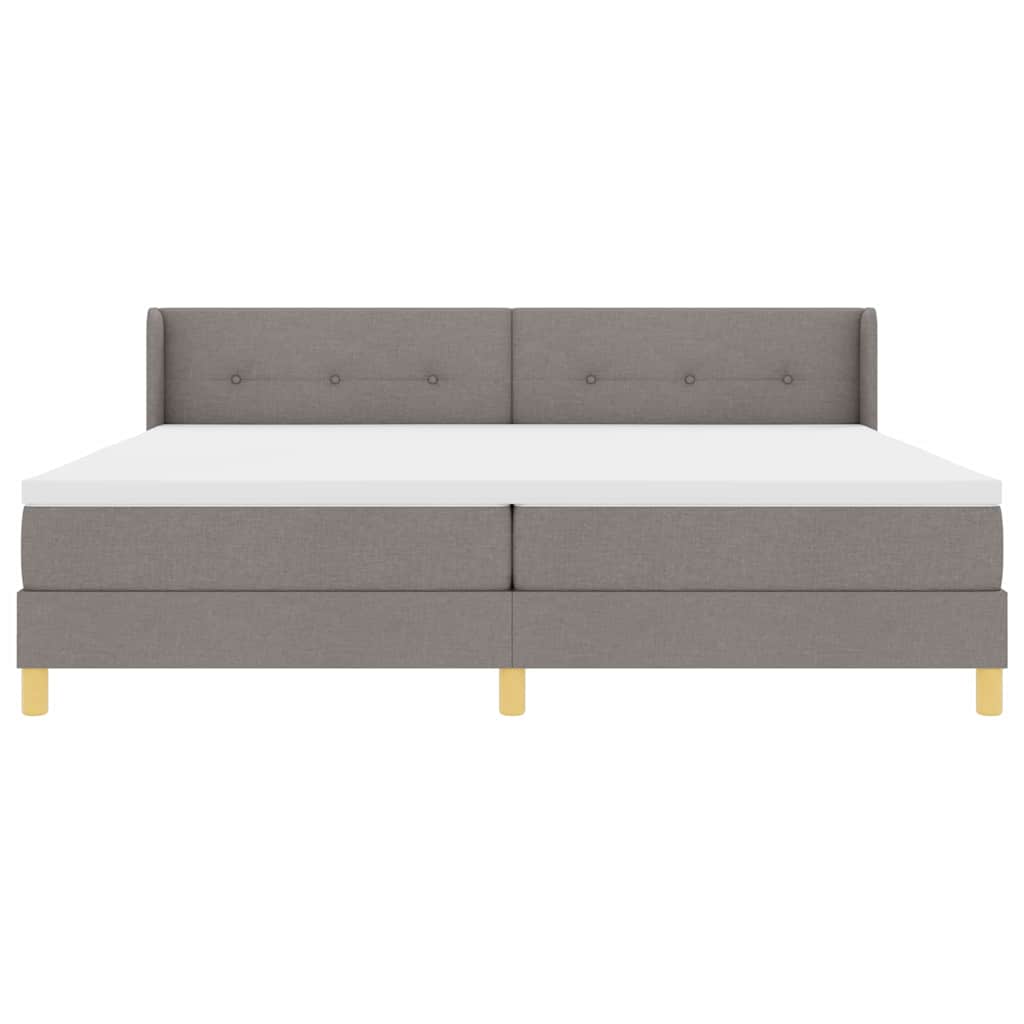 Box spring seng med madras Gråbrun 200 x 200 cm Stof