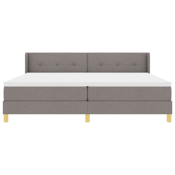 Box spring seng med madras Gråbrun 200 x 200 cm Stof