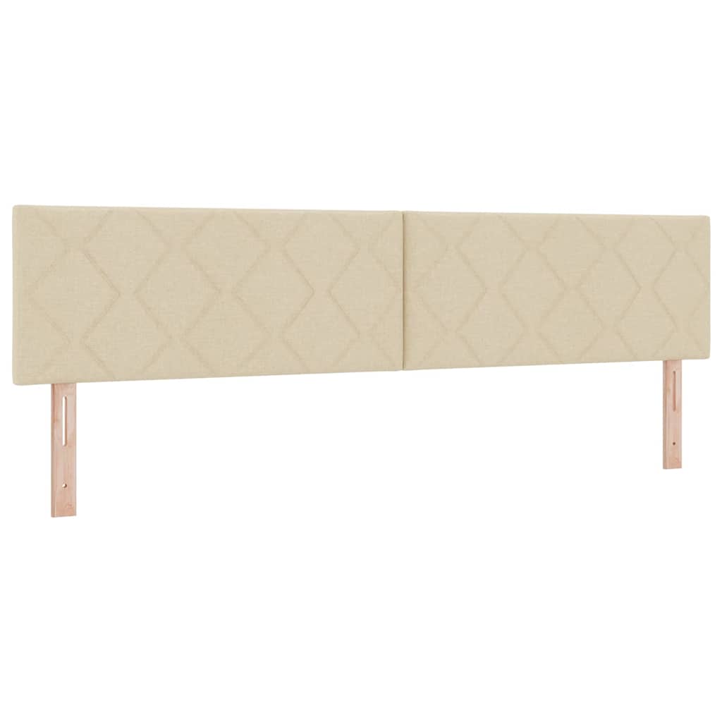 Box spring seng med hovedgærde Creme 200 x 200 cm Stof
