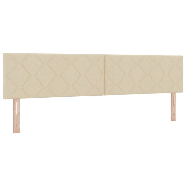 Box spring seng med hovedgærde Creme 200 x 200 cm Stof