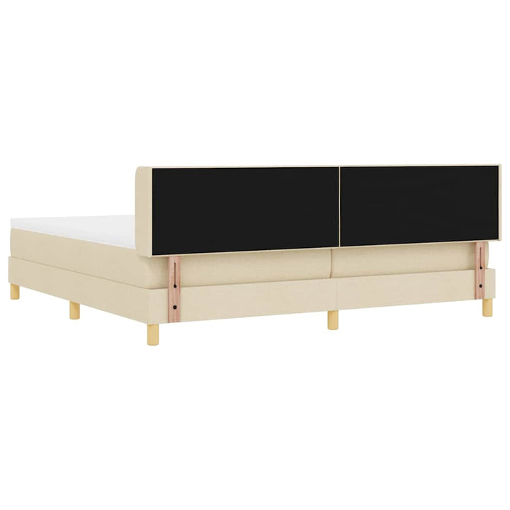 Box spring seng med madras Creme 200 x 200 cm Stof
