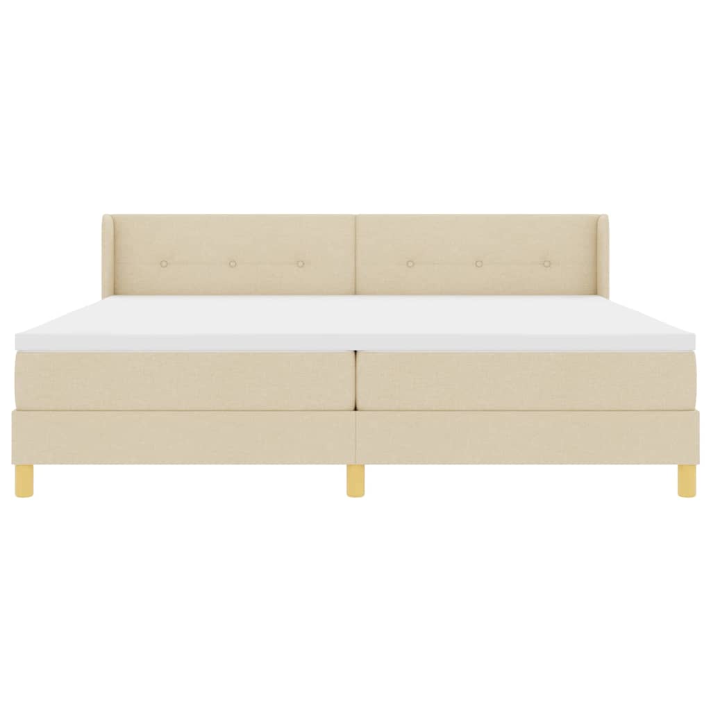 Box spring seng med madras Creme 200 x 200 cm Stof