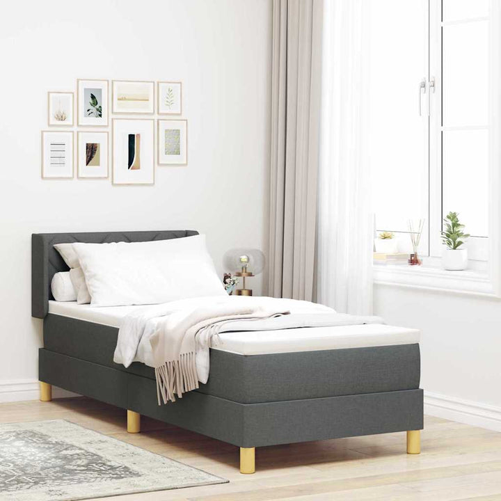 Box spring seng med madras Mørkegrå 200 x 80 cm Stof