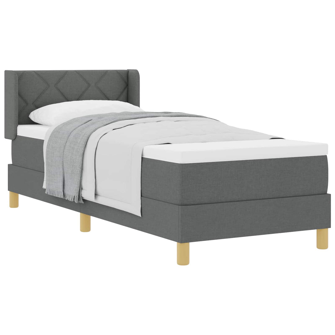 Box spring seng med madras Mørkegrå 200 x 80 cm Stof
