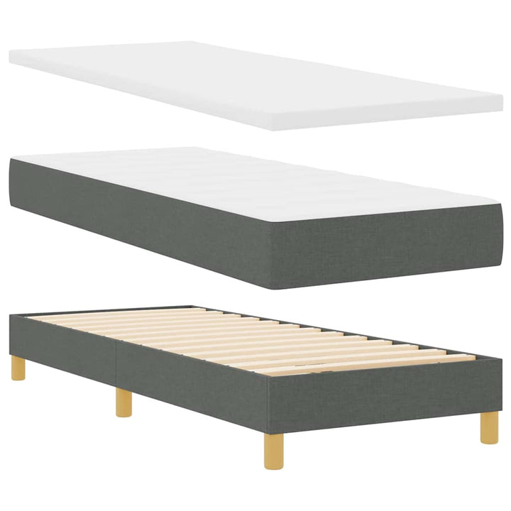 Box spring seng med madras Mørkegrå 200 x 80 cm Stof