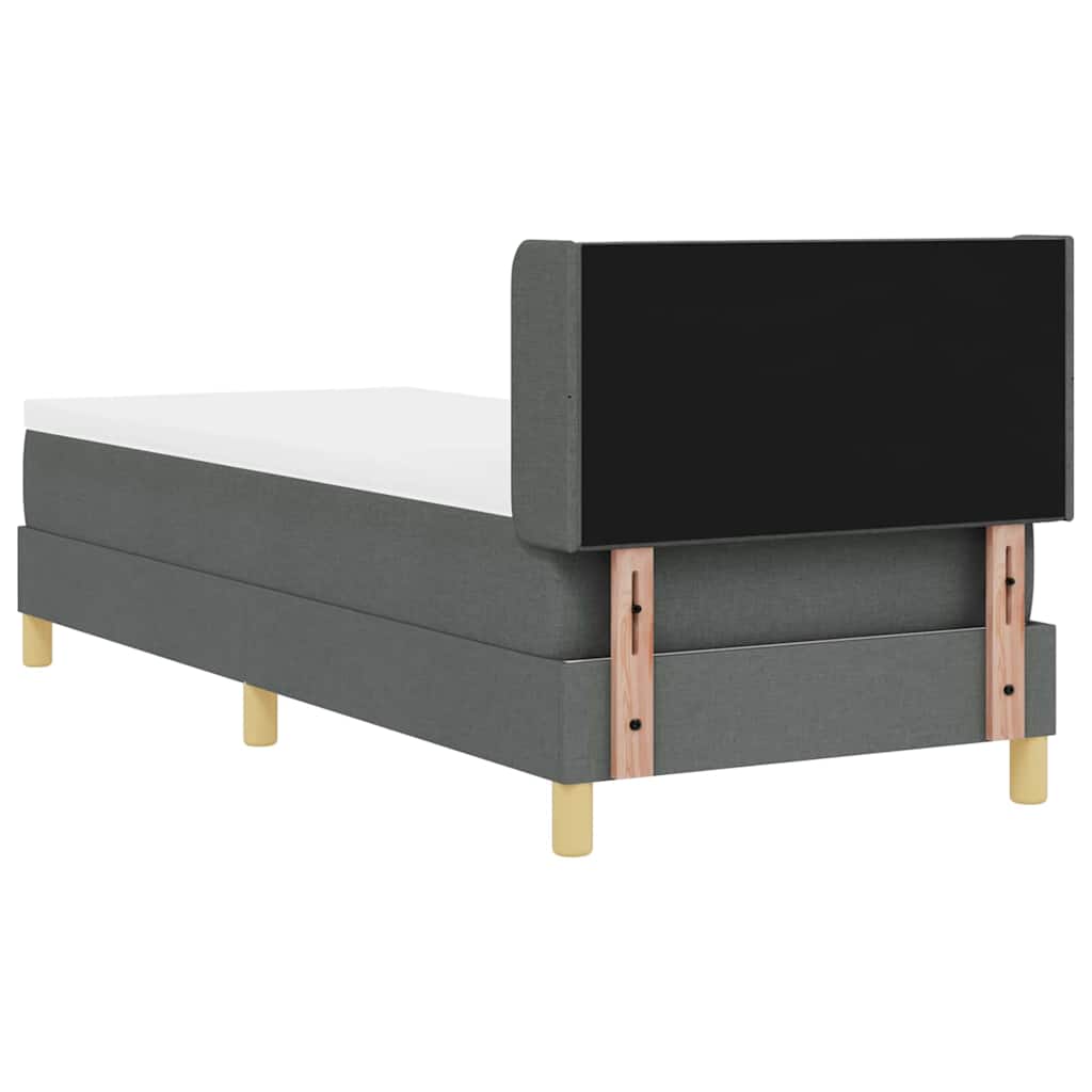 Box spring seng med madras Mørkegrå 200 x 80 cm Stof