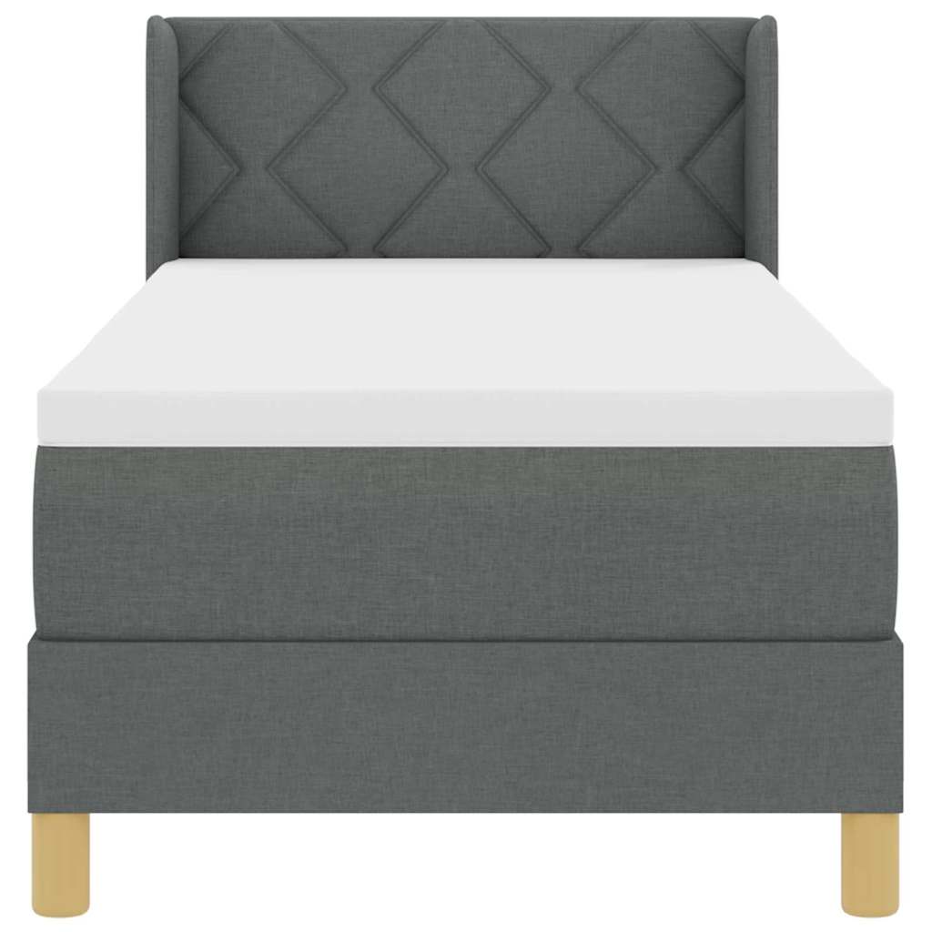 Box spring seng med madras Mørkegrå 200 x 80 cm Stof