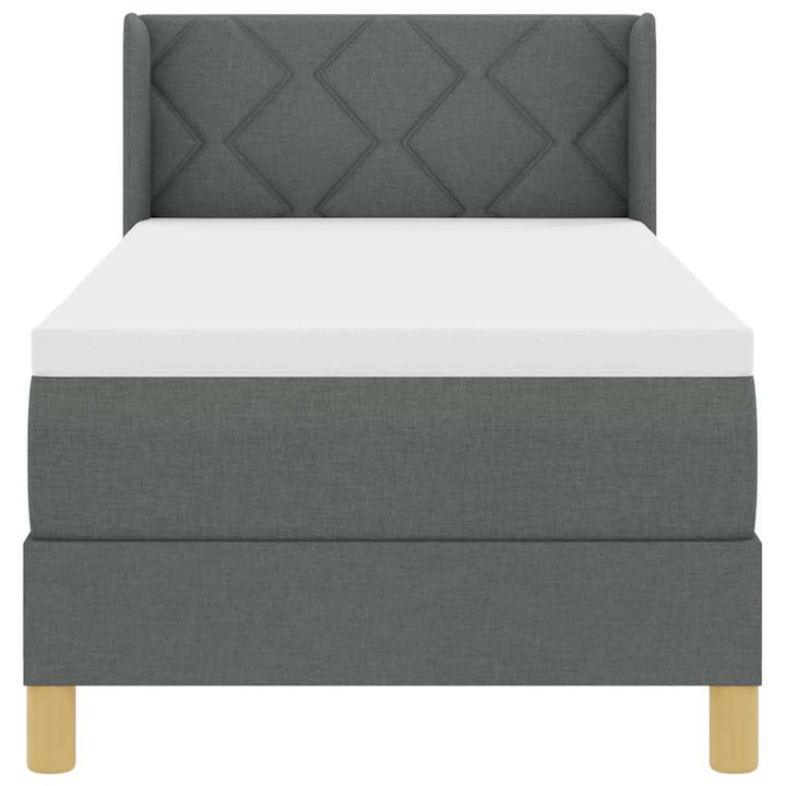 Box spring seng med madras Mørkegrå 200 x 80 cm Stof