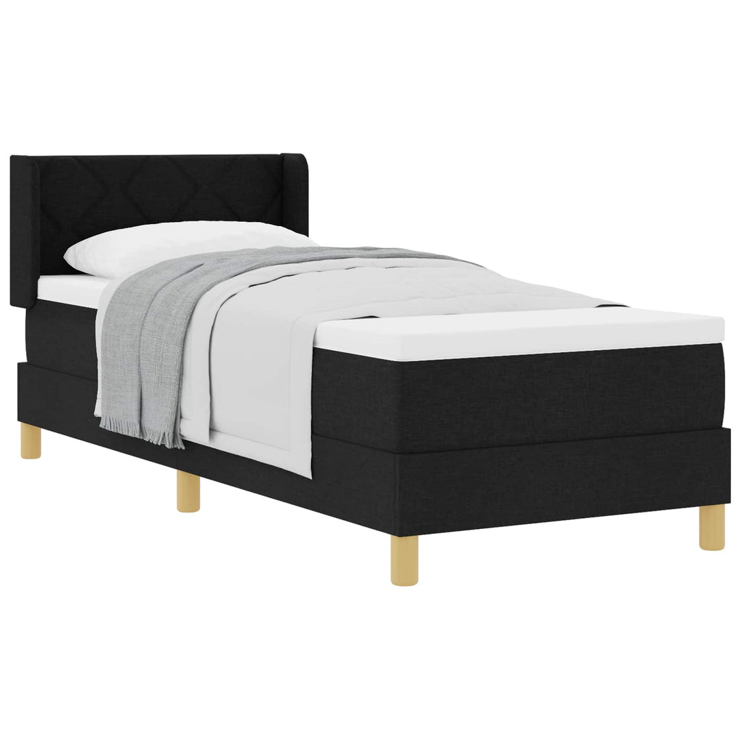 Box spring seng med madras med hovedgærde Sort 200 x 80 cm Stof