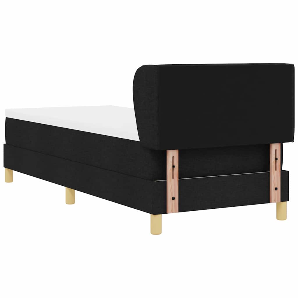 Box spring seng med madras med hovedgærde Sort 200 x 80 cm Stof