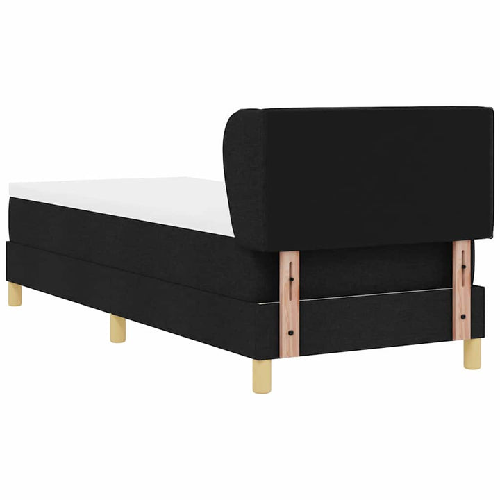 Box spring seng med madras med hovedgærde Sort 200 x 80 cm Stof