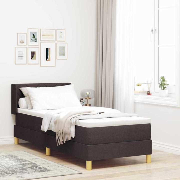 Box spring seng med madras Mørk Brun 200 x 80 cm Stof