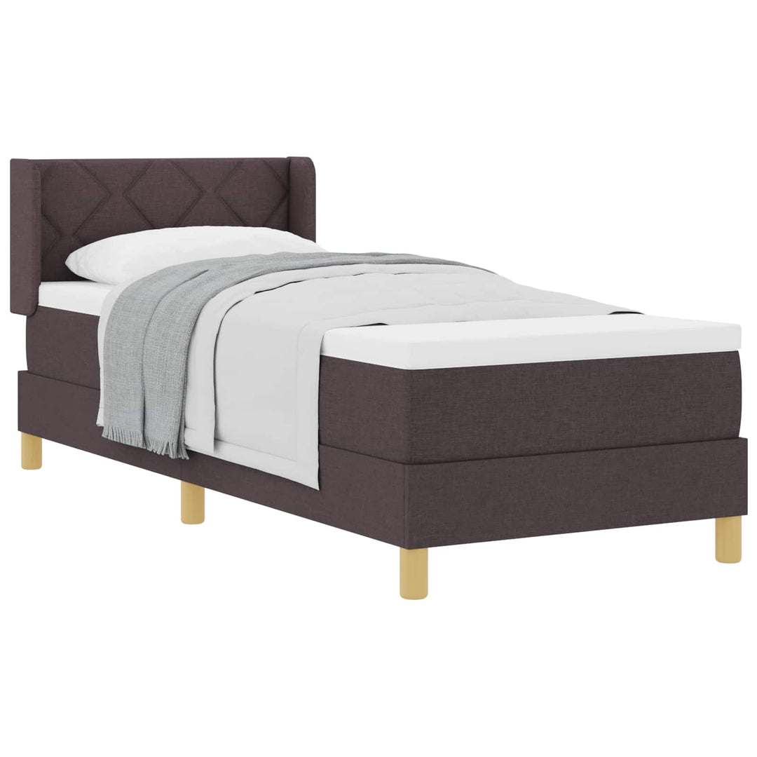 Box spring seng med madras Mørk Brun 200 x 80 cm Stof
