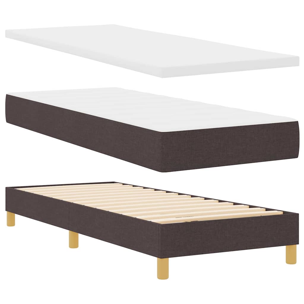 Box spring seng med madras Mørk Brun 200 x 80 cm Stof