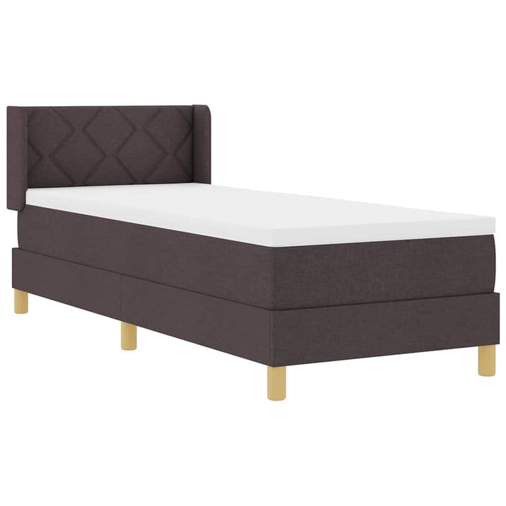 Box spring seng med madras Mørk Brun 200 x 80 cm Stof