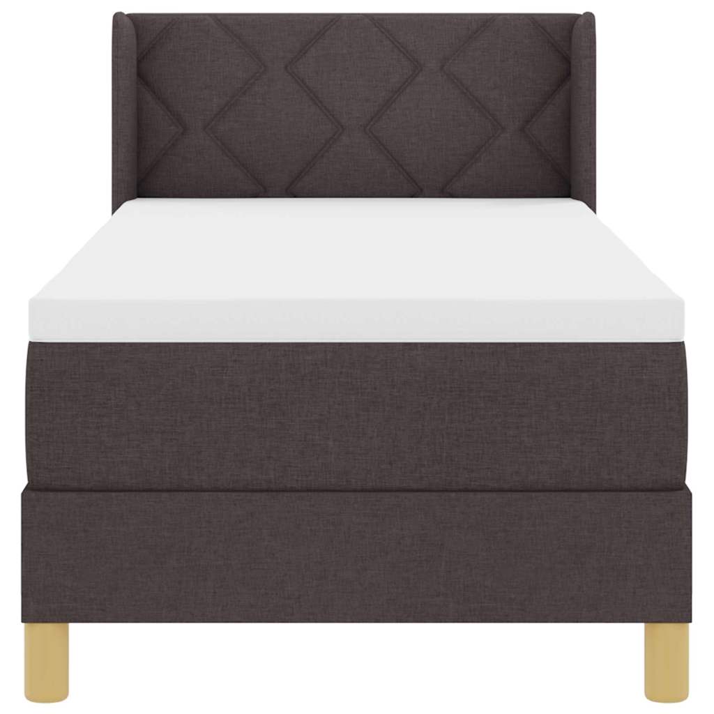 Box spring seng med madras Mørk Brun 200 x 80 cm Stof