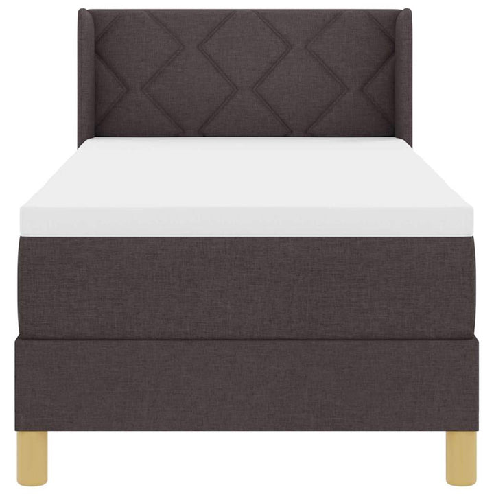 Box spring seng med madras Mørk Brun 200 x 80 cm Stof