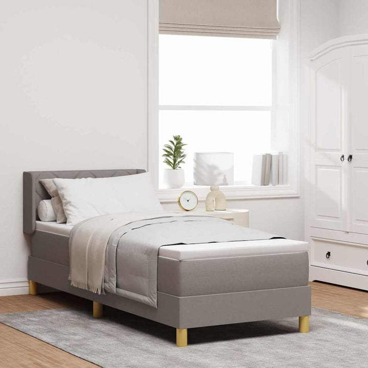 Box spring seng med pude Gråbrun 200 x 80 cm Stof