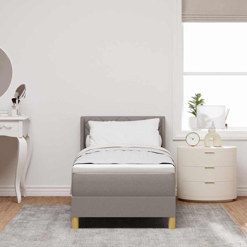 Box spring seng med pude Gråbrun 200 x 80 cm Stof