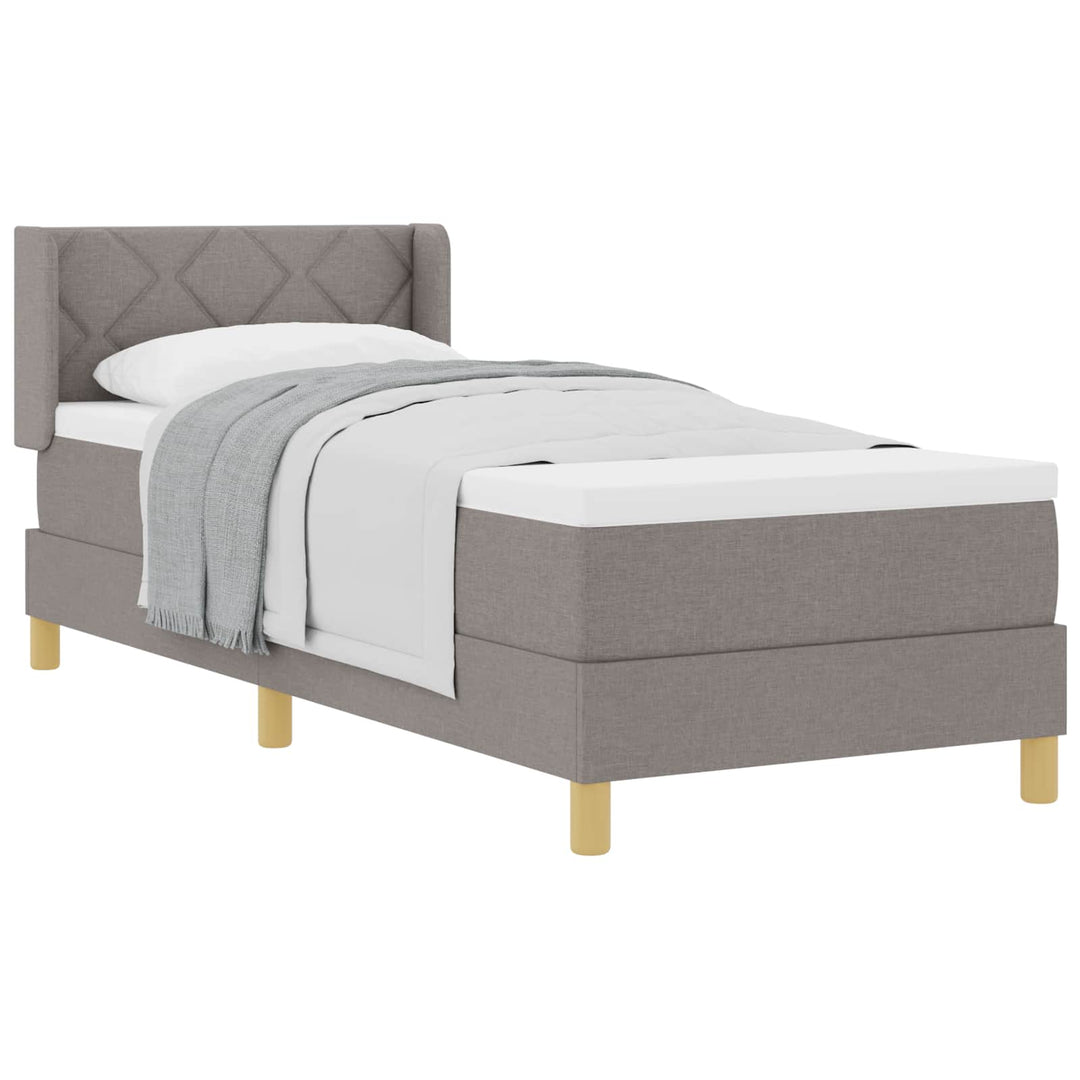 Box spring seng med pude Gråbrun 200 x 80 cm Stof