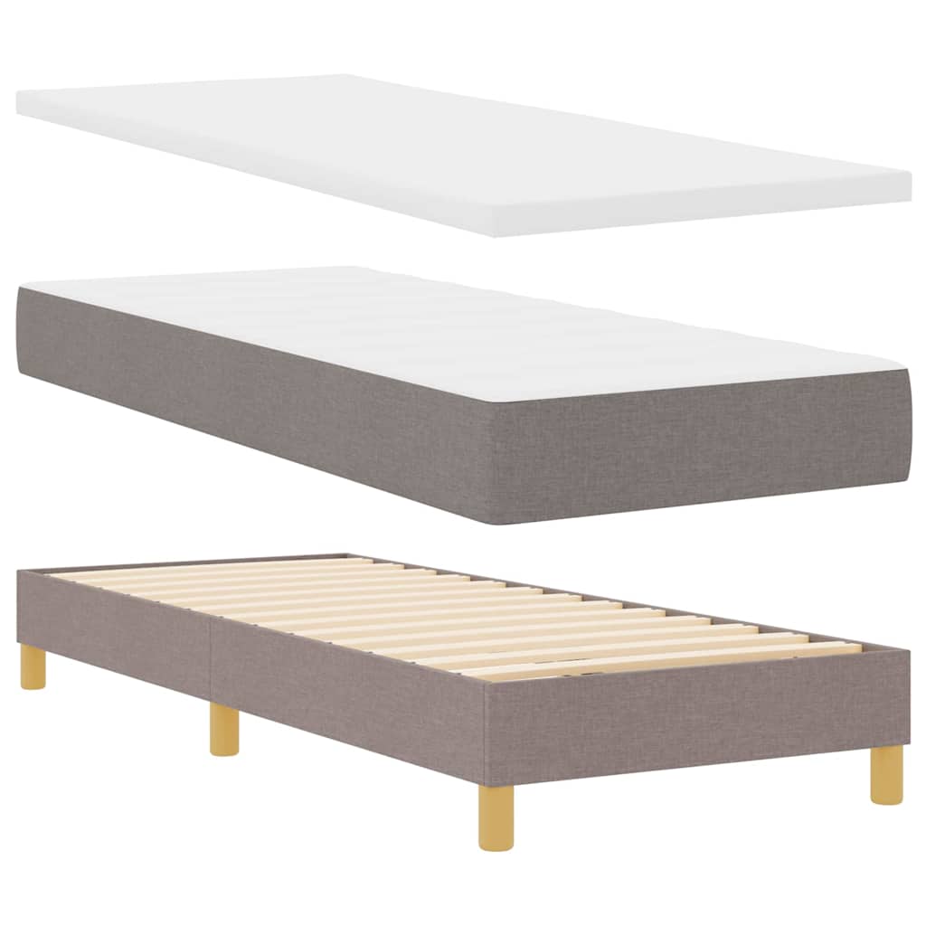 Box spring seng med pude Gråbrun 200 x 80 cm Stof