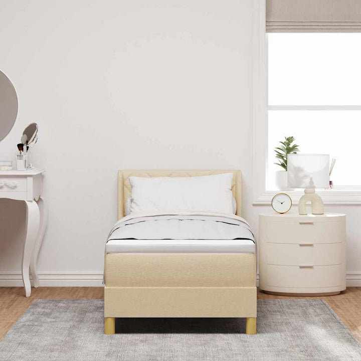 Box spring seng med madras Creme 200 x 80 cm Stof