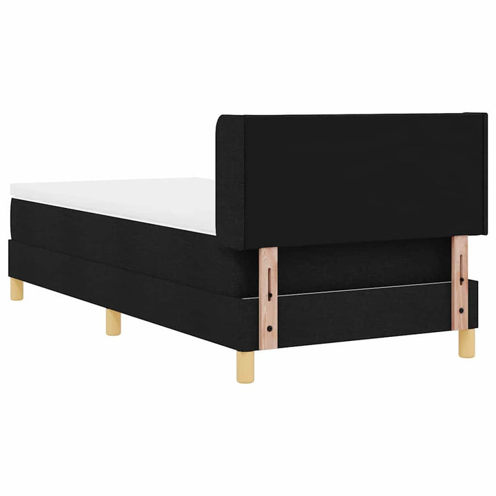 Box spring seng med madras med hovedgærde Sort 190 x 90 cm Stof