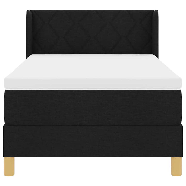 Box spring seng med madras med hovedgærde Sort 190 x 90 cm Stof