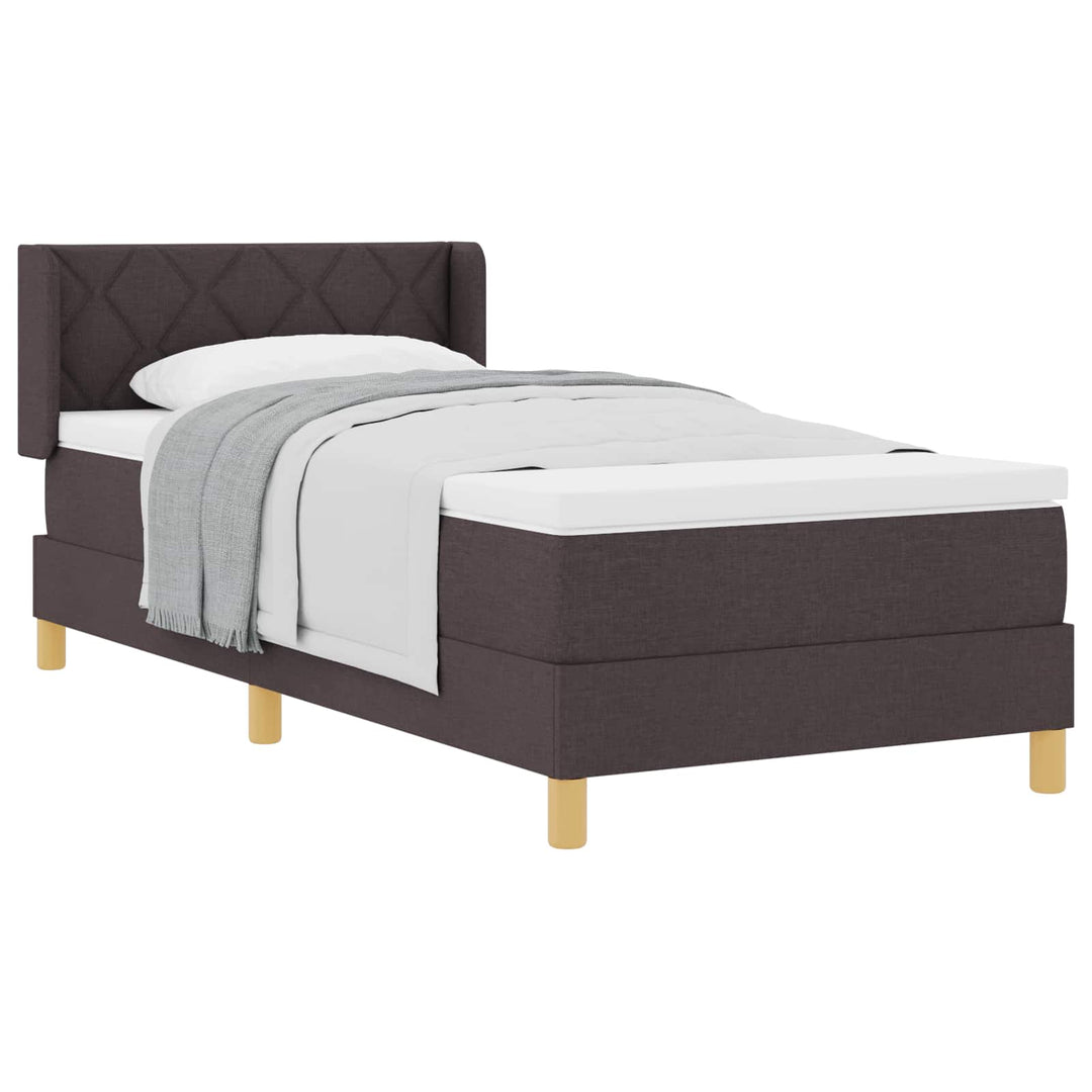 Box spring seng med madras Mørk Brun 190 x 90 cm Polyester