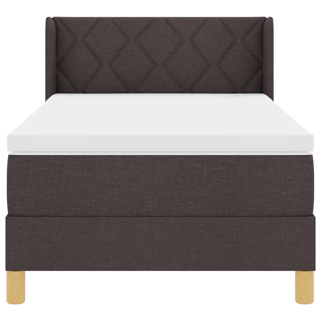 Box spring seng med madras Mørk Brun 190 x 90 cm Polyester