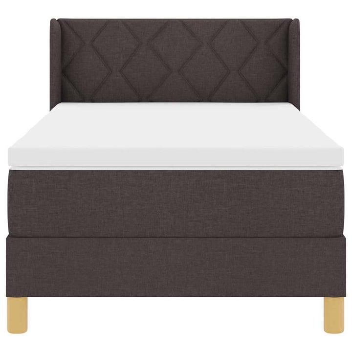 Box spring seng med madras Mørk Brun 190 x 90 cm Polyester
