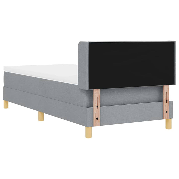 Box spring seng med madras Lysegrå 200 x 90 cm Stof