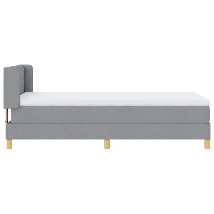 Box spring seng med madras Lysegrå 200 x 90 cm Stof