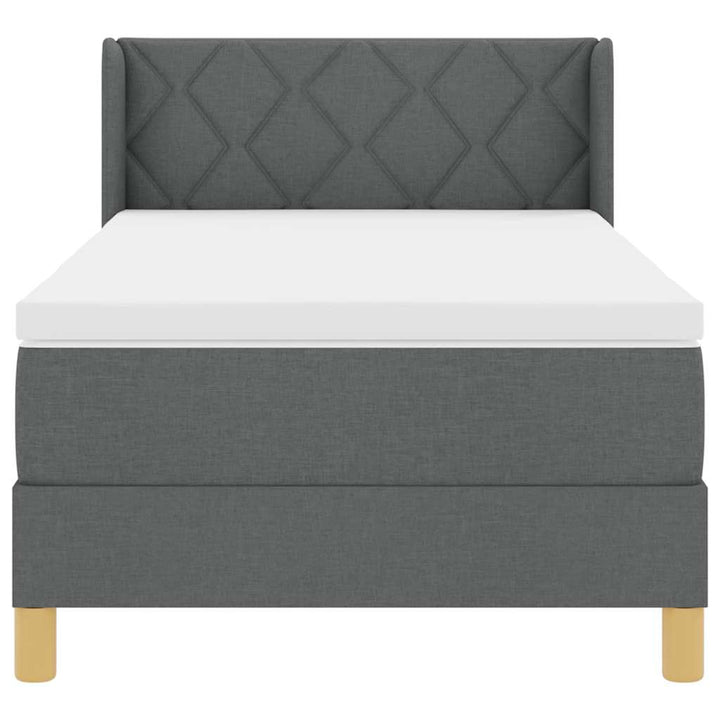 Box spring seng med madras Mørkegrå 200 x 90 cm Stof