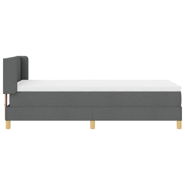 Box spring seng med madras Mørkegrå 200 x 90 cm Stof