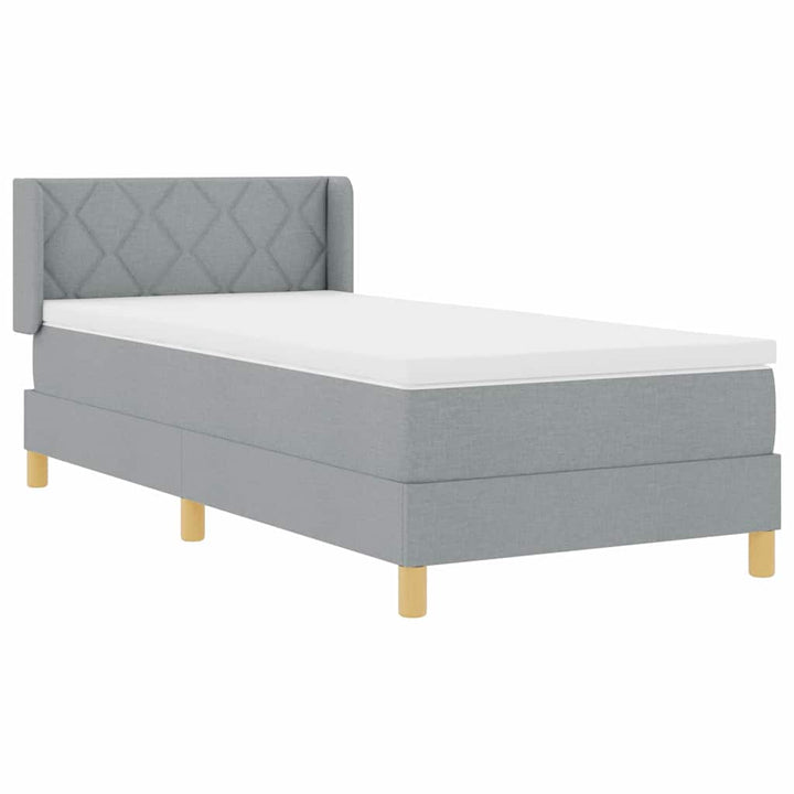 Box spring seng med hovedgærde Lysegrå 200 x 100 cm Stof