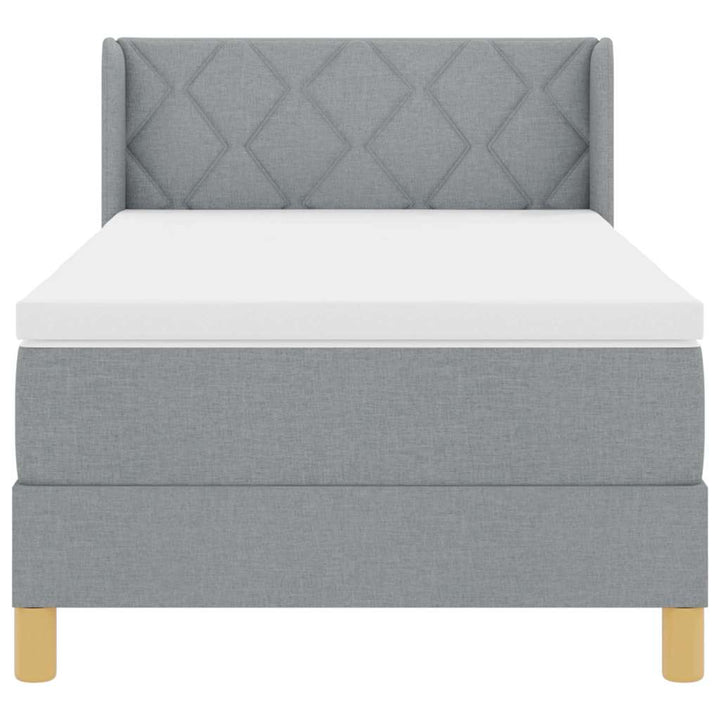 Box spring seng med hovedgærde Lysegrå 200 x 100 cm Stof