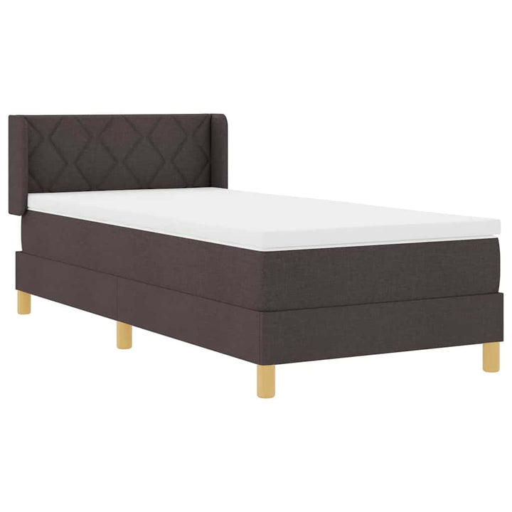 Box spring seng med madras Mørk Brun 200 x 100 cm Stof
