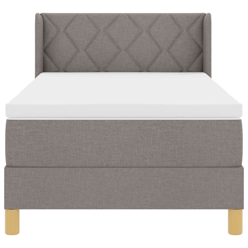 Box spring seng med madras Gråbrun 200 x 100 cm Stof
