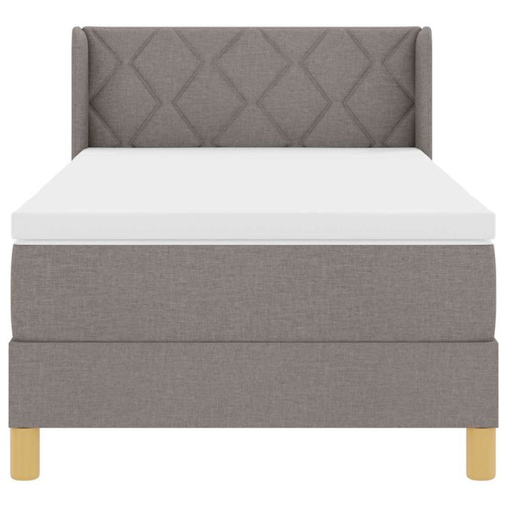 Box spring seng med madras Gråbrun 200 x 100 cm Stof