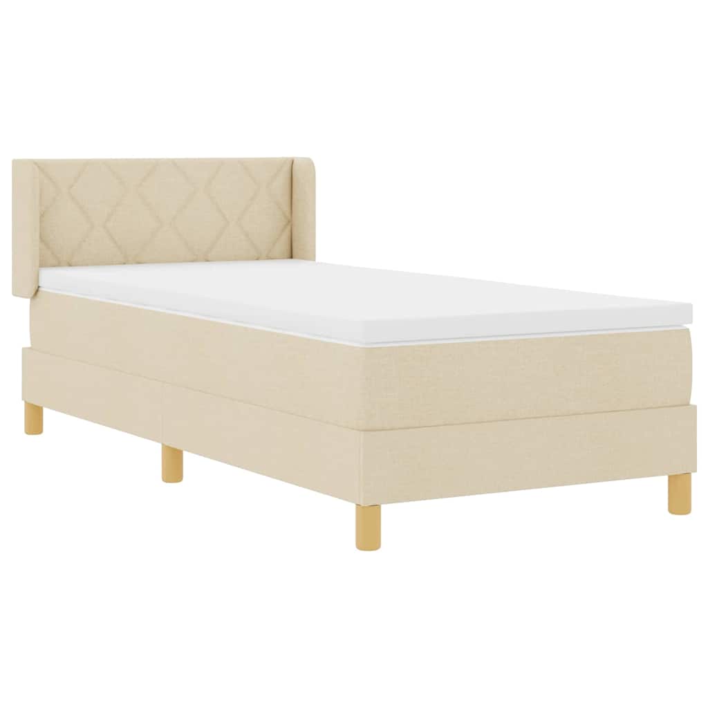 Box spring seng med madras Creme 200 x 100 cm Stof
