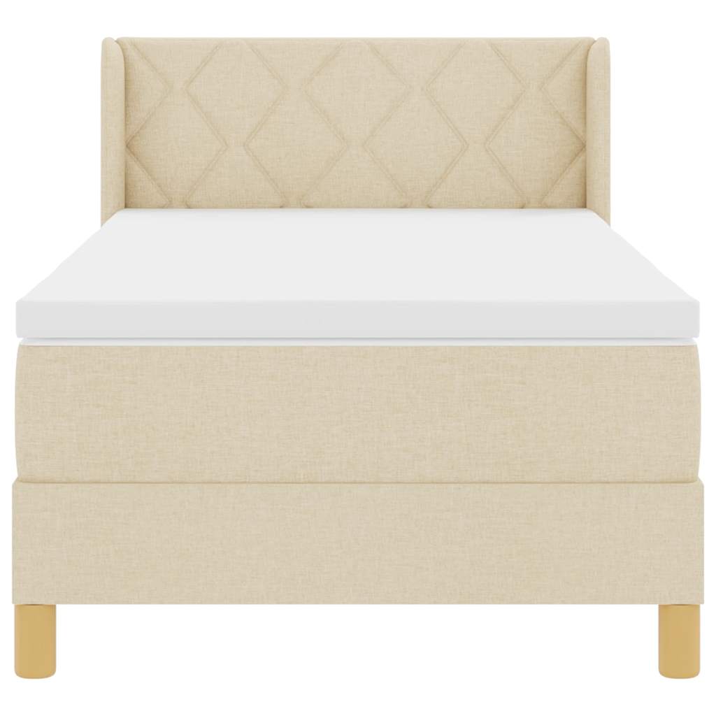 Box spring seng med madras Creme 200 x 100 cm Stof