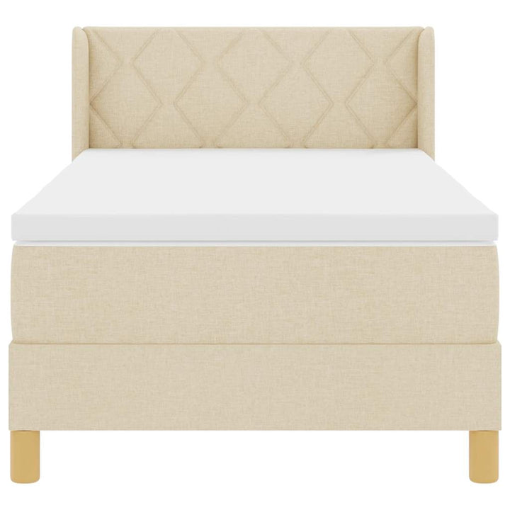 Box spring seng med madras Creme 200 x 100 cm Stof