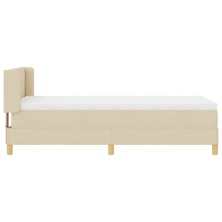 Box spring seng med madras Creme 200 x 100 cm Stof